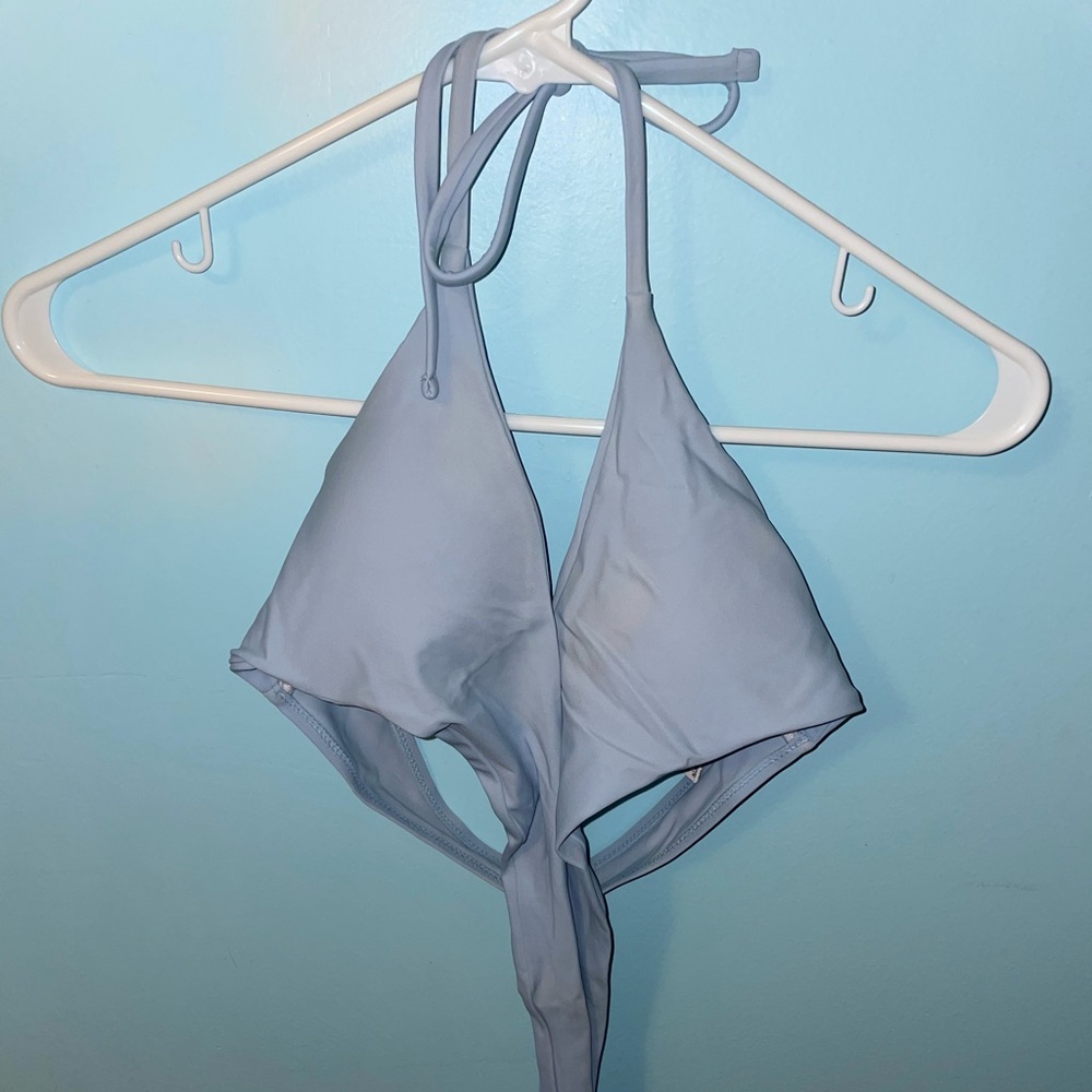 💙 Shein- Wrap Bikini Top Light Blue Size Large